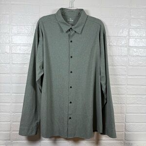 01.Algo Performance Shirt Men 2XL Tall Sage Green Textured UPF 40+ UV Protection